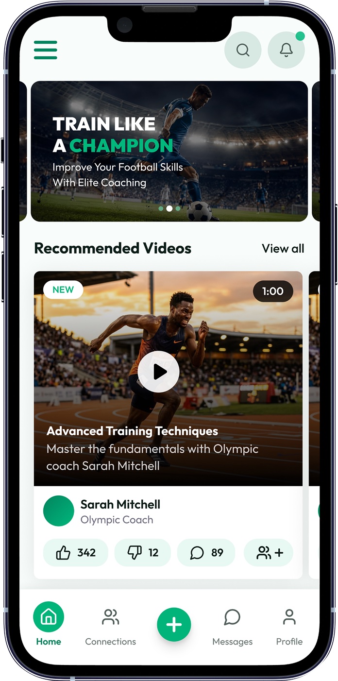 Global Sports app home screen