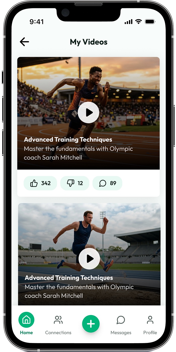 Global Sports app videos screen